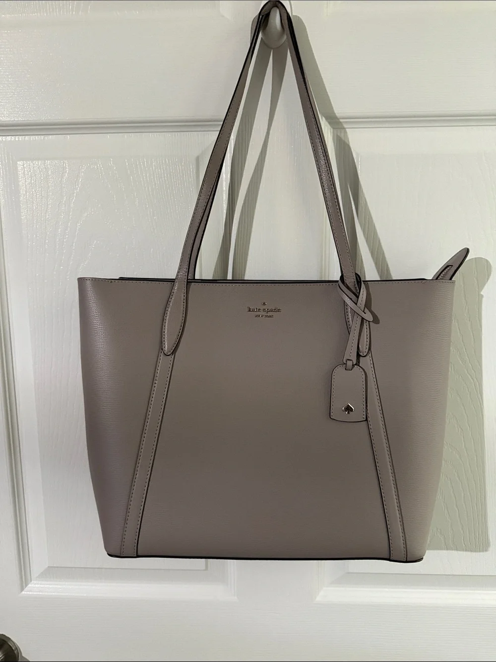 Kate Spade Pebbled Leather Tote in Taupe Gray